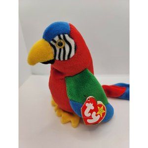Ty 4197 Beanie Baby Jabber The Parrot Tropical Bird pre owned colorful cute